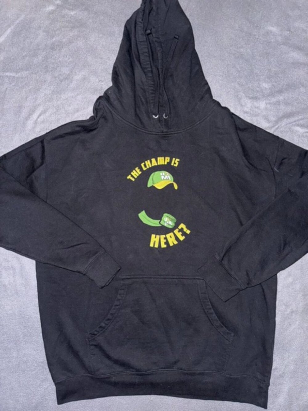 WWE Men's Black John Cena The Champ Is Here? Pullover Hoodie Black 2XL